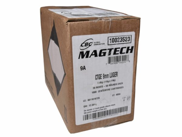 (1000rd Case) Magtech 9mm 115gr FMJ