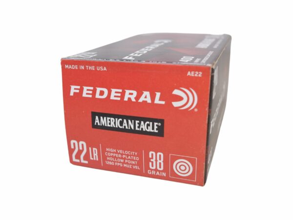 Federal American Eagle (400rd brick) .22LR 38g Copper-Plated Hollow Point - Image 2