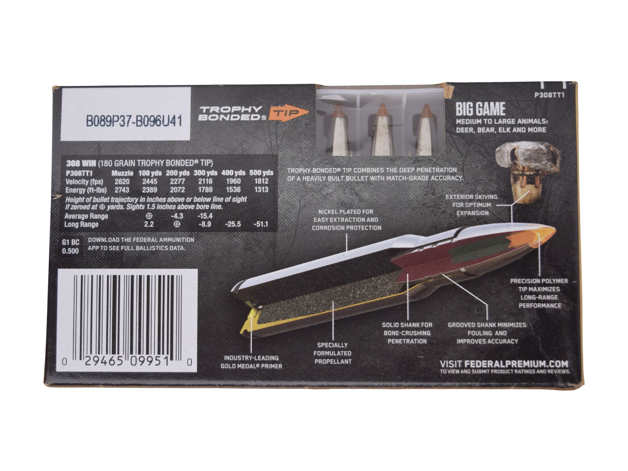 Federal Premium .308 Win 180Gr Trophy Bonded - Image 4